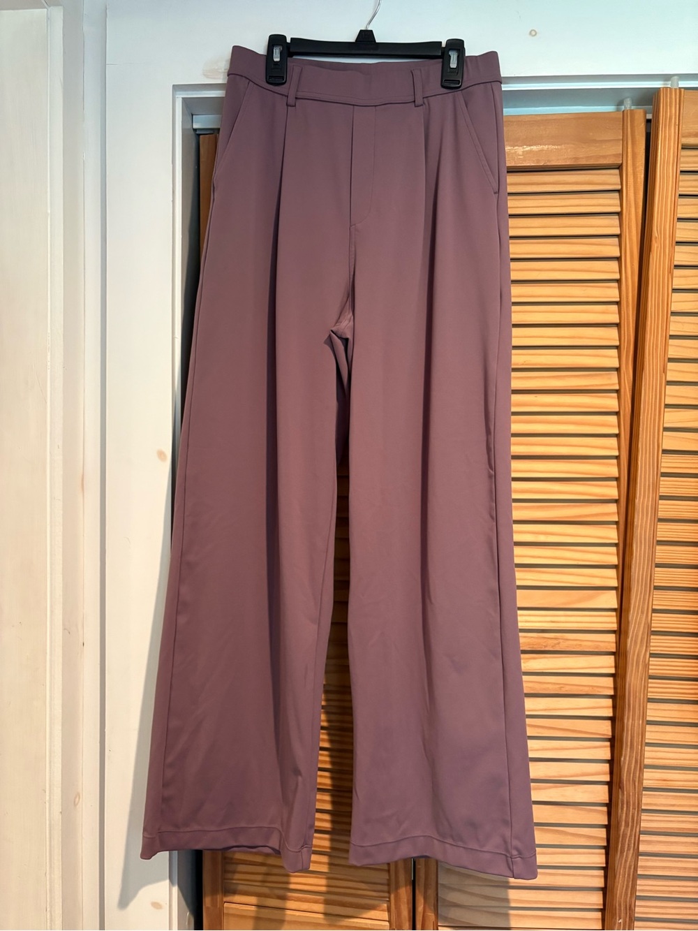 Halara Flex High Waisted Wide Leg Pleated Work Pants Mauve Medium Athleisure